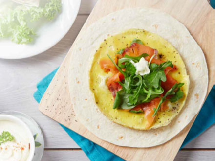 Smoked Salmon Omelette Wrap