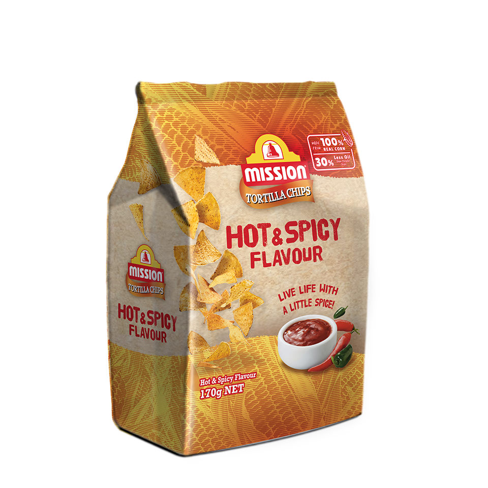 Mission Hot & Spicy Flavoured Tortilla Chips 170g
